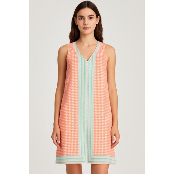 Julie Brown NYC Pink Geometric Print Sleeveless Dress Size 8 - Picture 1 of 7